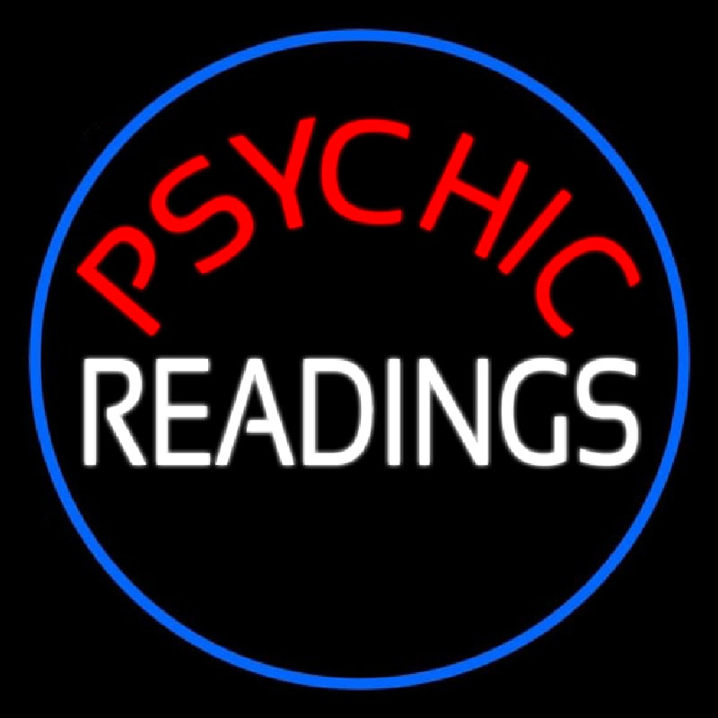 Red Psychic White Readings With Border Leuchtreklame