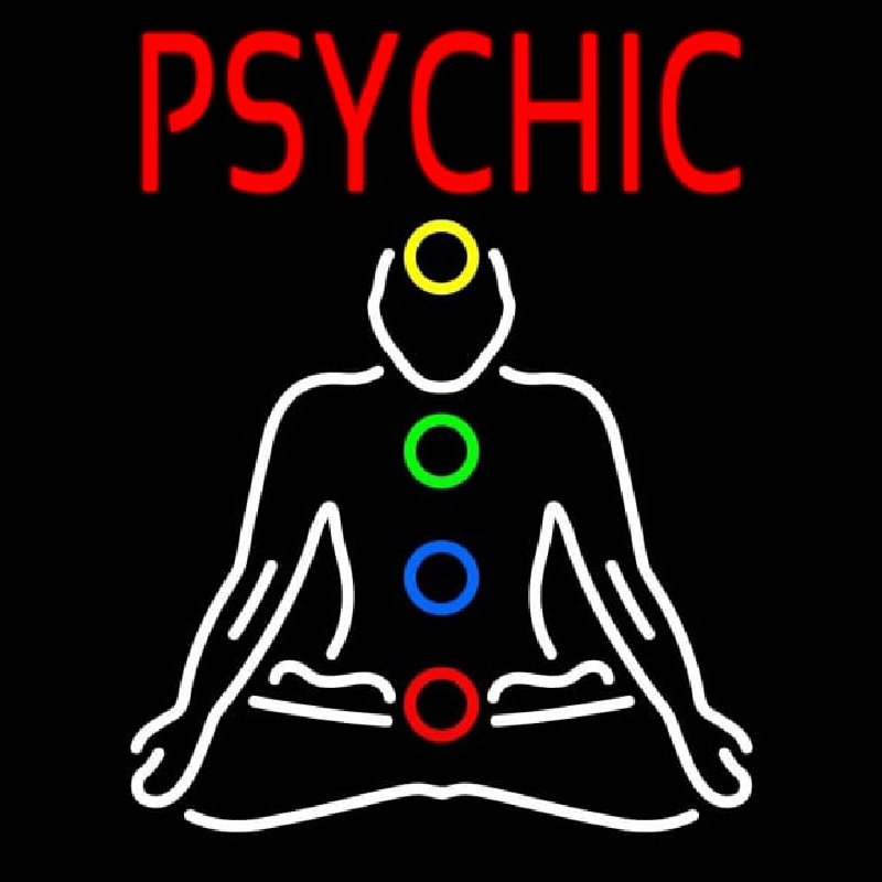 Red Psychic With Logo Leuchtreklame