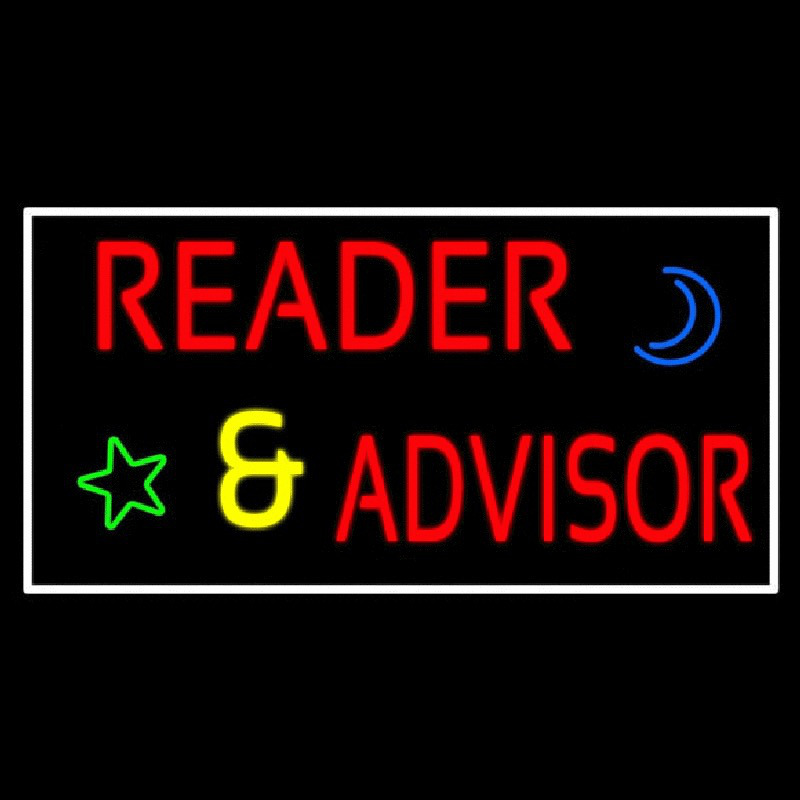 Red Reader Advisor With Border Leuchtreklame