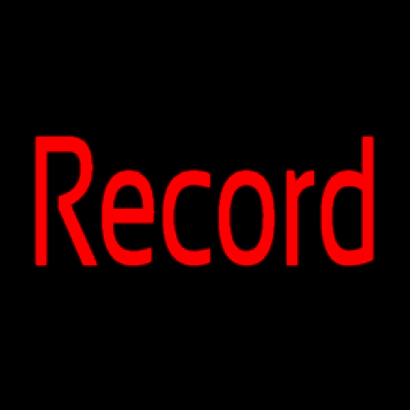 Red Record Cursive Leuchtreklame