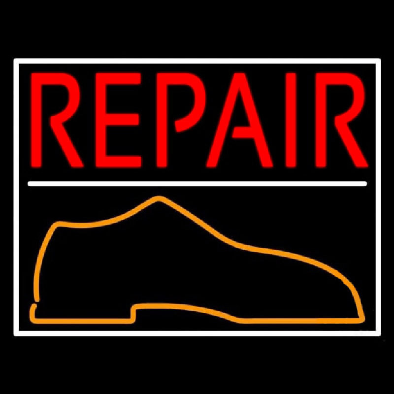 Red Repair Shoe Leuchtreklame