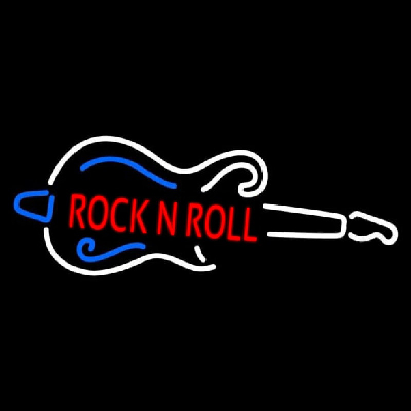 Red Rock N Roll Guitar 1 Leuchtreklame