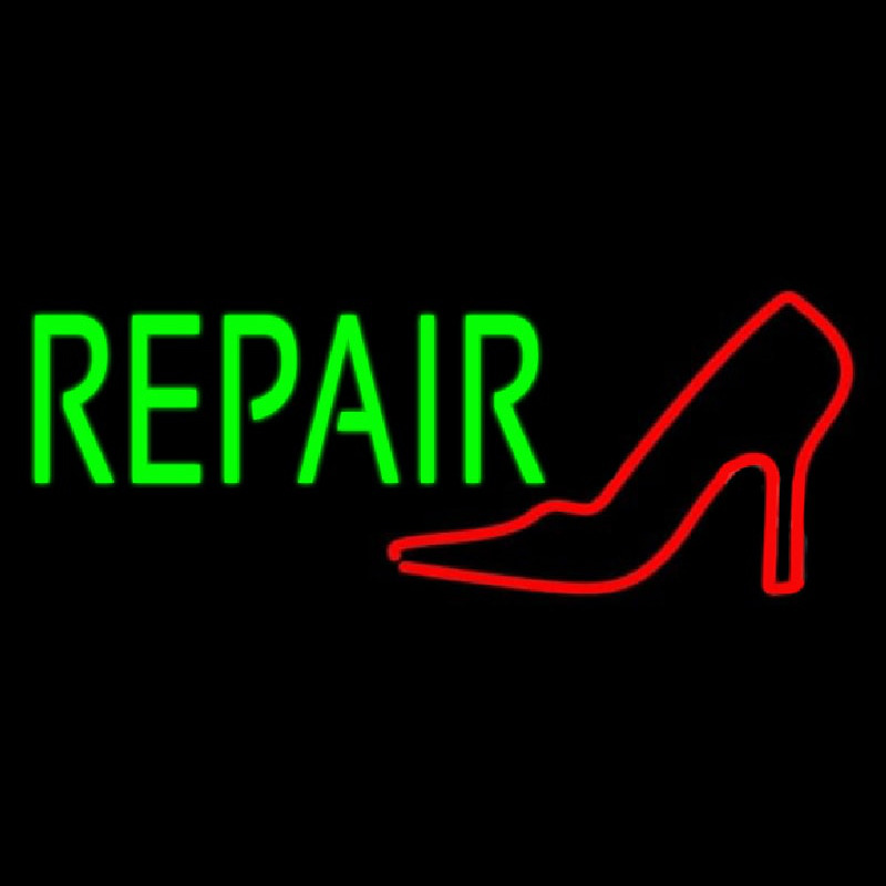 Red Sandal Logo Green Repair Leuchtreklame