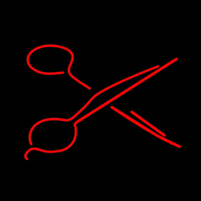 Red Scissors Leuchtreklame
