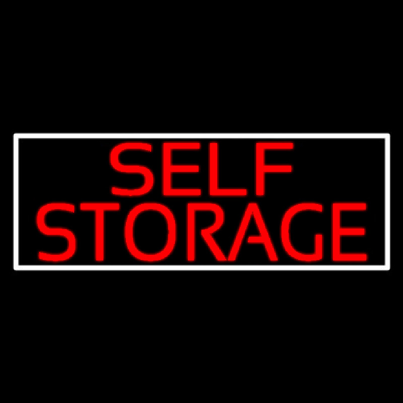 Red Self Storage White Border Leuchtreklame