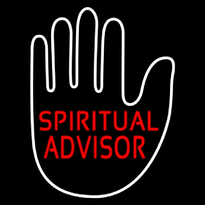 Red Spiritual Advisor With Palm Leuchtreklame