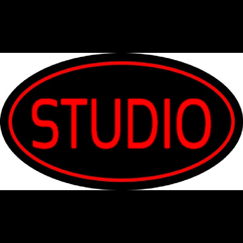Red Studio Oval Leuchtreklame