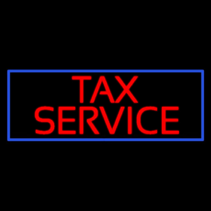 Red Ta  Service Blue Border Leuchtreklame
