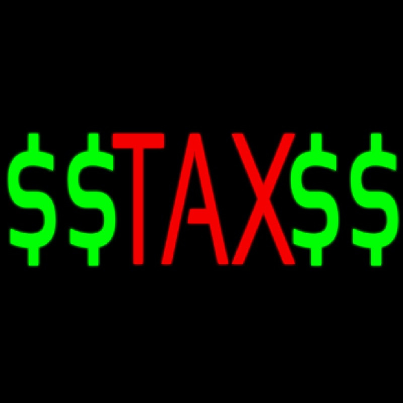 Red Ta  With Dollar Logo Leuchtreklame
