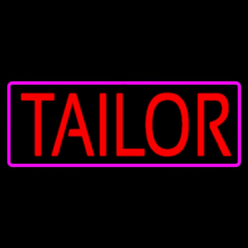 Red Tailor With Pink Border Leuchtreklame