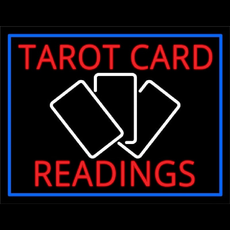 Red Tarot Cards Readings And White Border Leuchtreklame