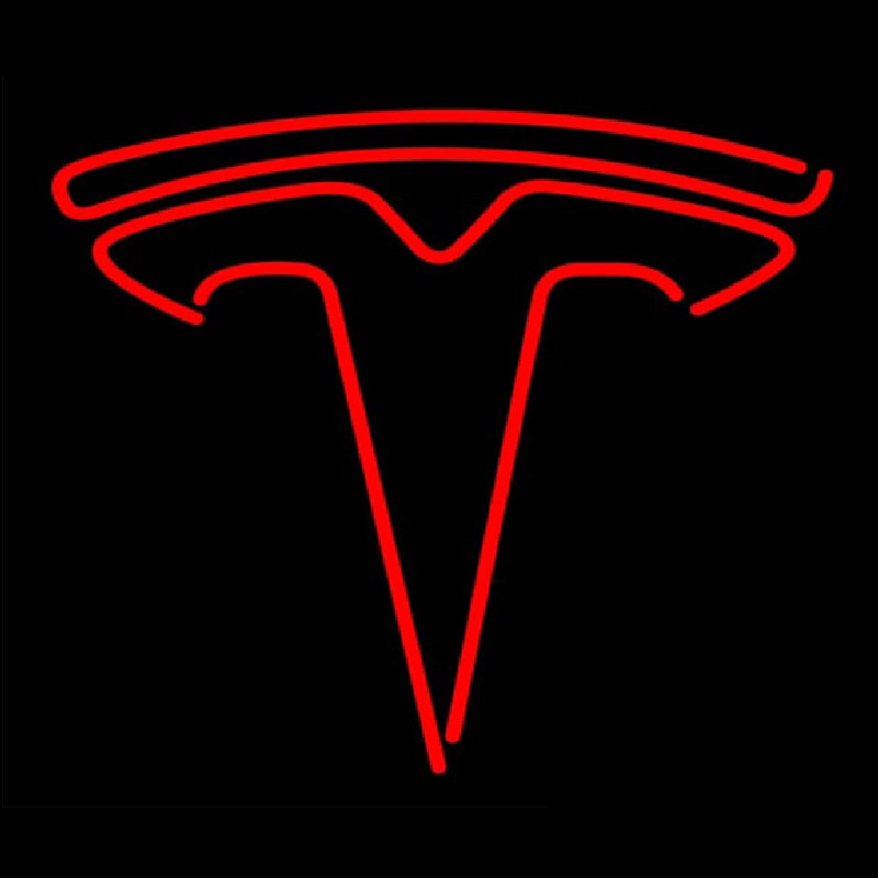 Red Tesla Logo Leuchtreklame