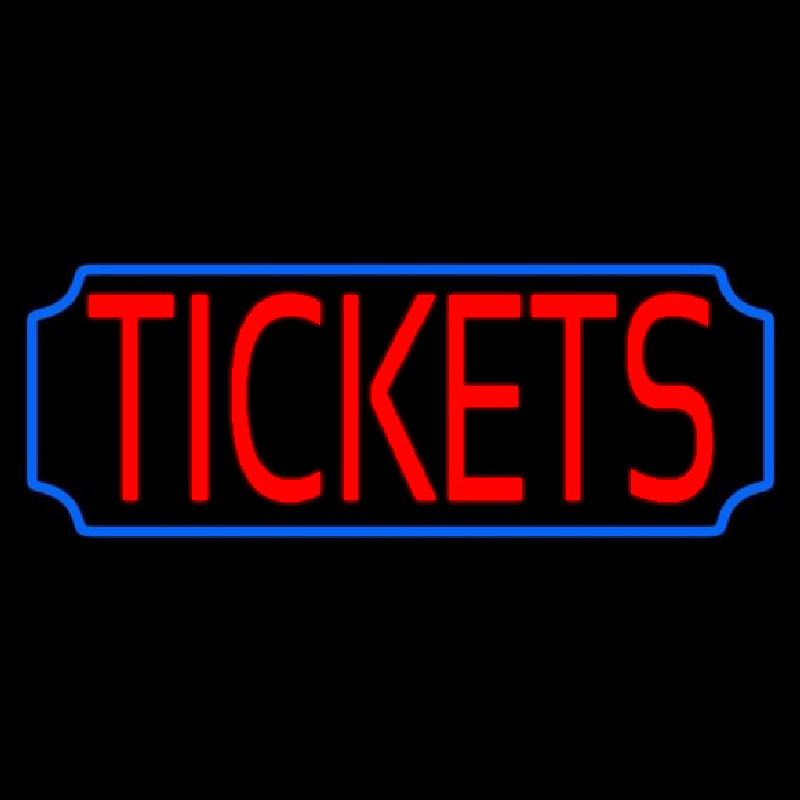 Red Tickets Blue Stylish Border Leuchtreklame