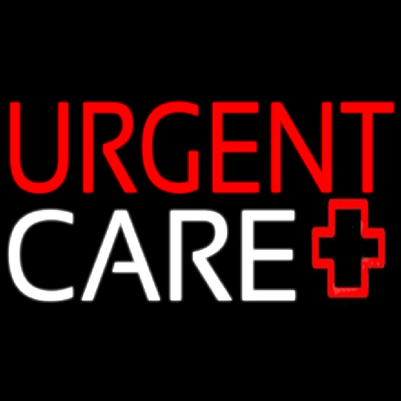 Red Urgent Care Plus Logo Leuchtreklame