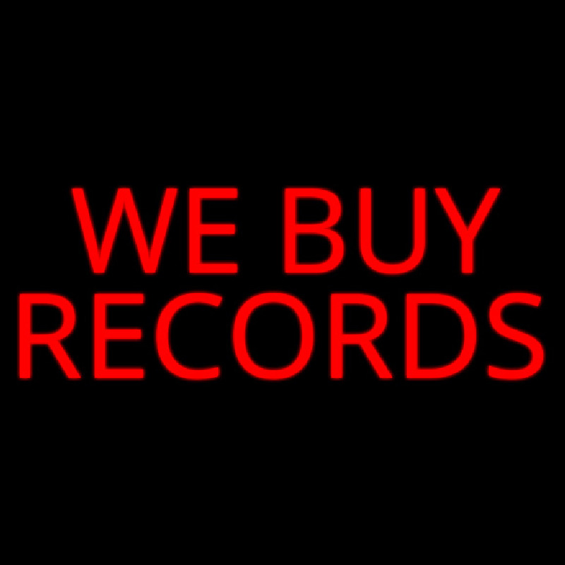 Red We Buy Records Leuchtreklame
