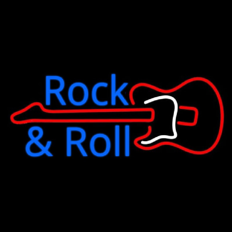 Rock And Roll With Guitar 2 Leuchtreklame
