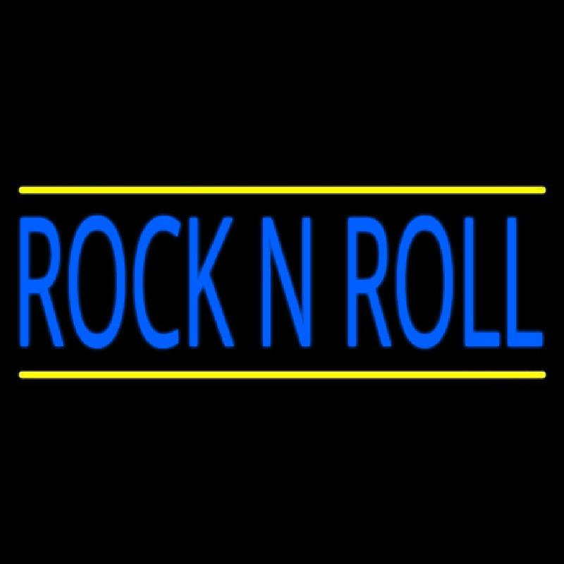 Rock N Roll Block Blue Border 2 Leuchtreklame