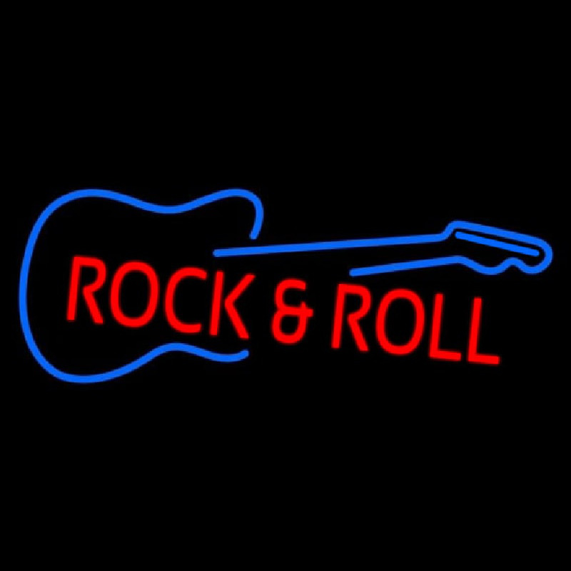 Rock N Roll Guitar Leuchtreklame