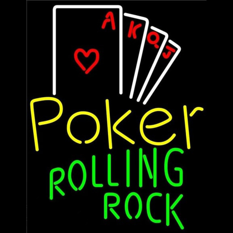 Rolling Rock Poker Ace Series Beer Sign Leuchtreklame