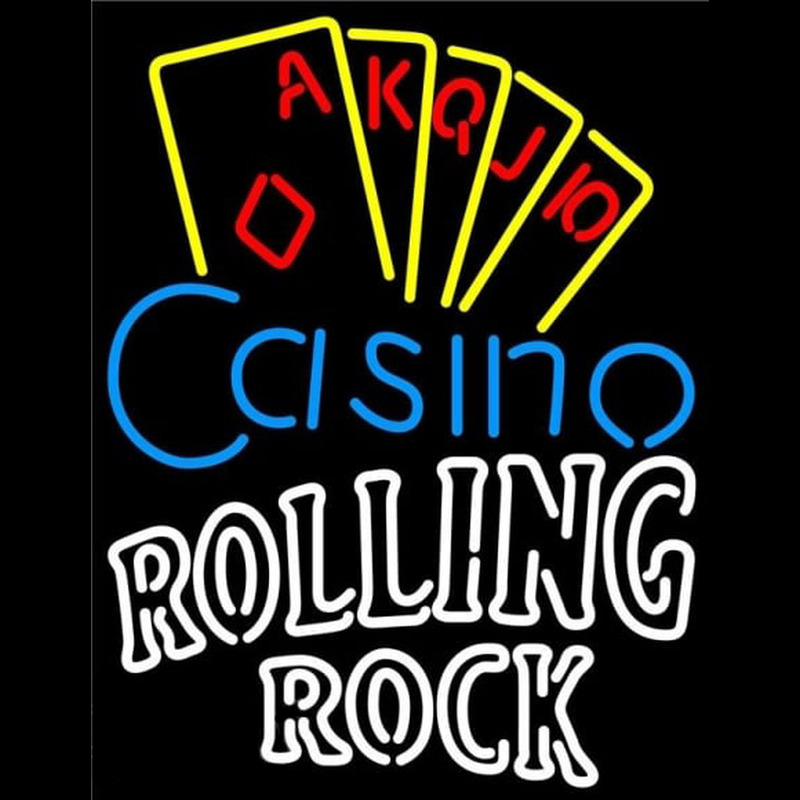 Rolling Rock Poker Casino Ace Series Beer Sign Leuchtreklame