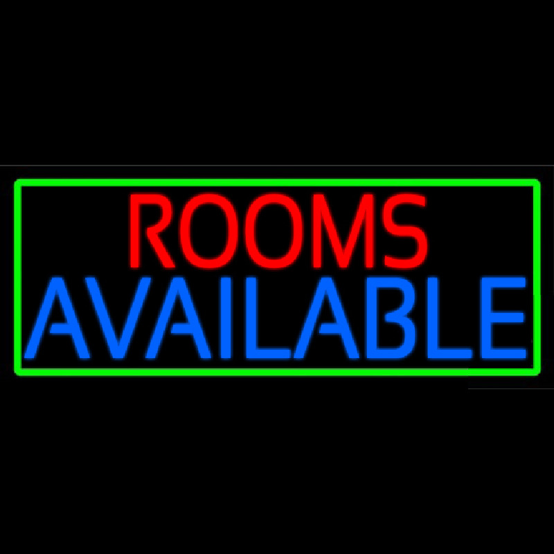 Rooms Available Vacancy With Green Border Leuchtreklame