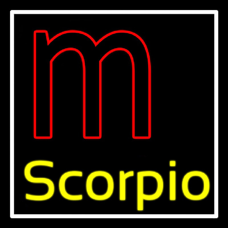 Scorpio Zodiac White Border Leuchtreklame