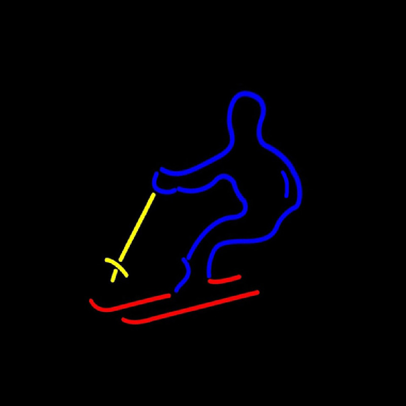 Skier with Logo Leuchtreklame