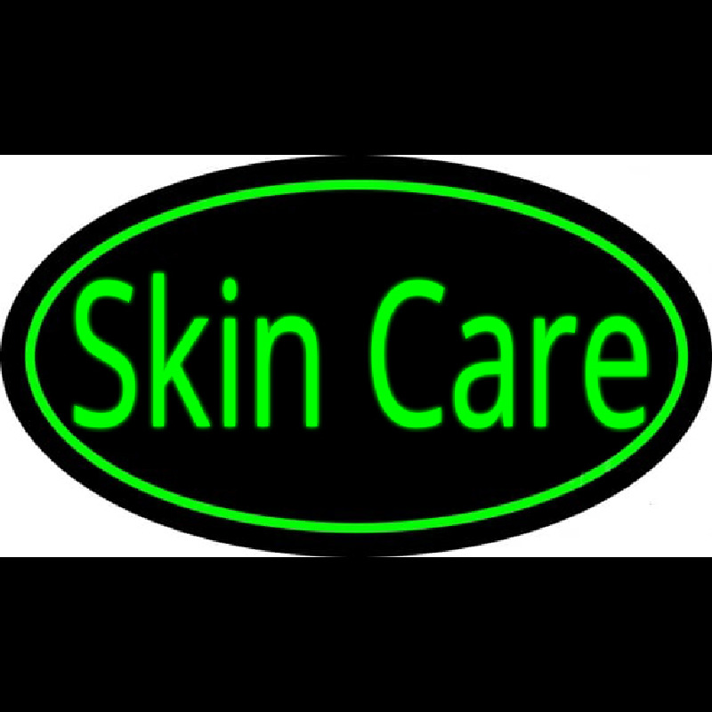 Skin Care Oval Green Leuchtreklame