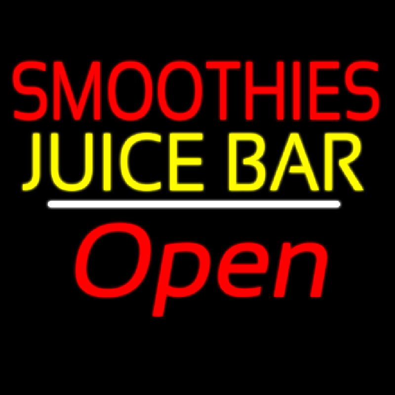 Smoothies Juice Bar Open White Line Leuchtreklame
