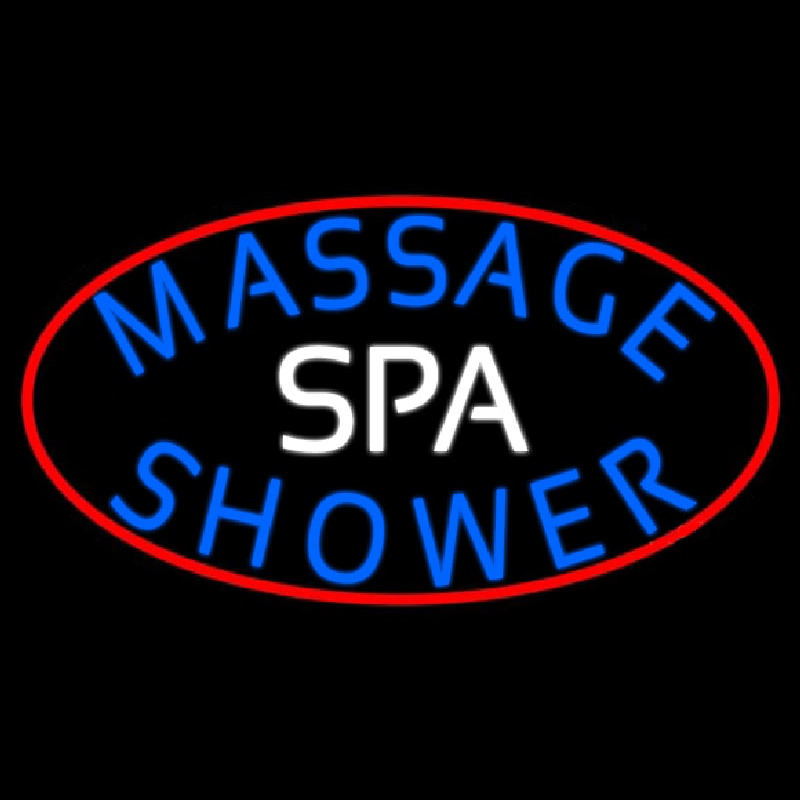 Spa Massage With Red Border Leuchtreklame