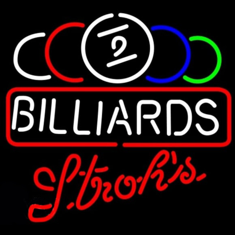 Strohs Ball Billiards Te t Pool Beer Sign Leuchtreklame