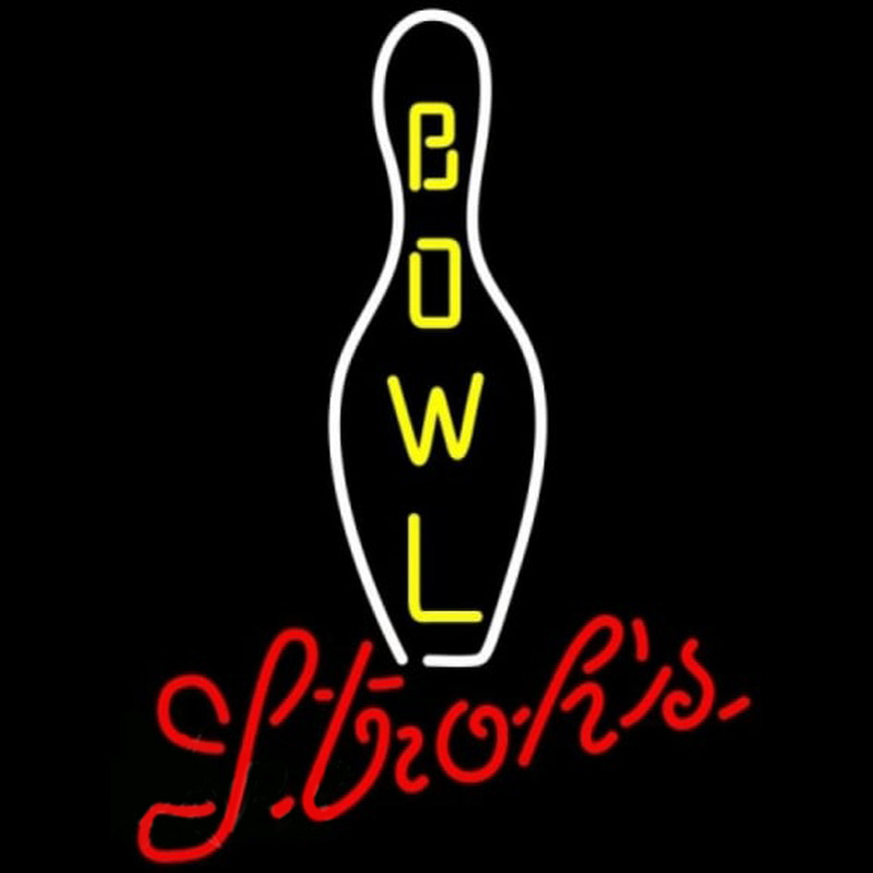 Strohs Bowling Beer Sign Leuchtreklame