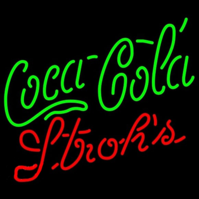 Strohs Coca Cola Green Beer Sign Leuchtreklame