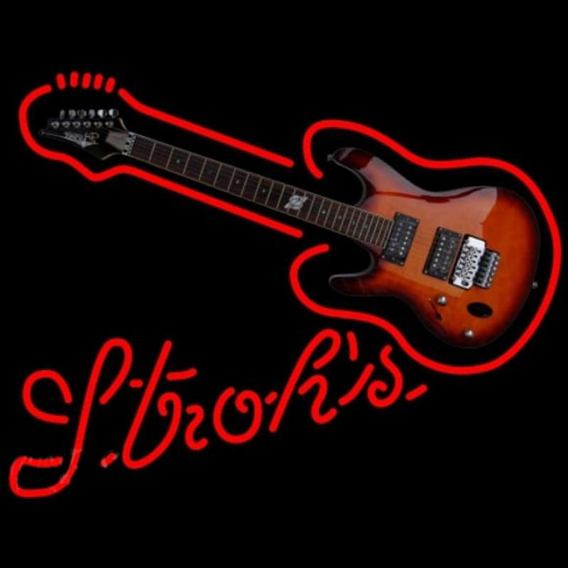 Strohs Guitar Beer Sign Leuchtreklame