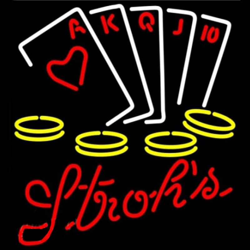 Strohs Poker Ace Series Beer Sign Leuchtreklame