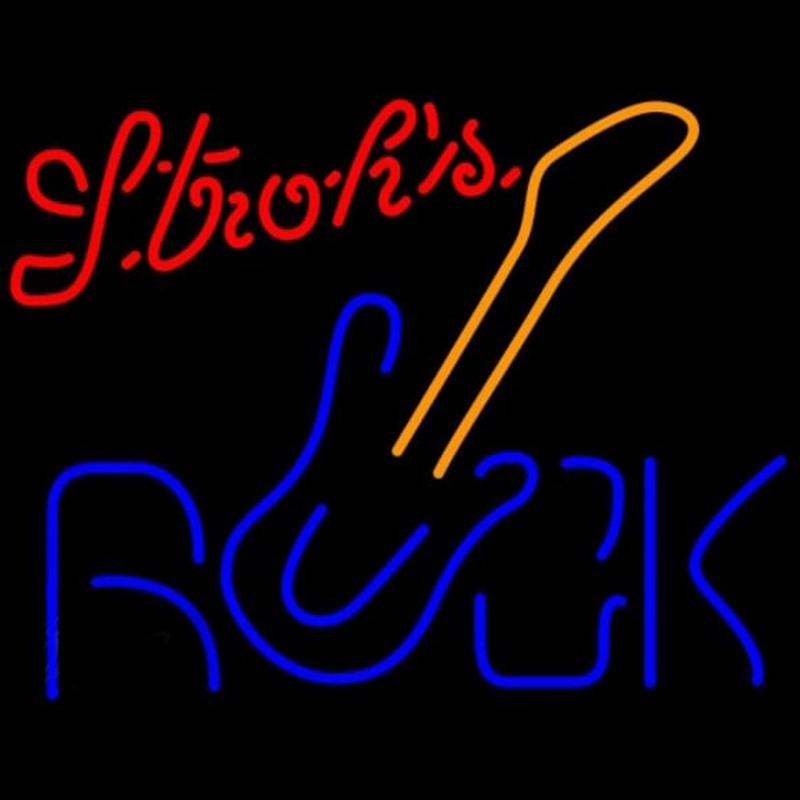 Strohs Rock Guitar Beer Sign Leuchtreklame