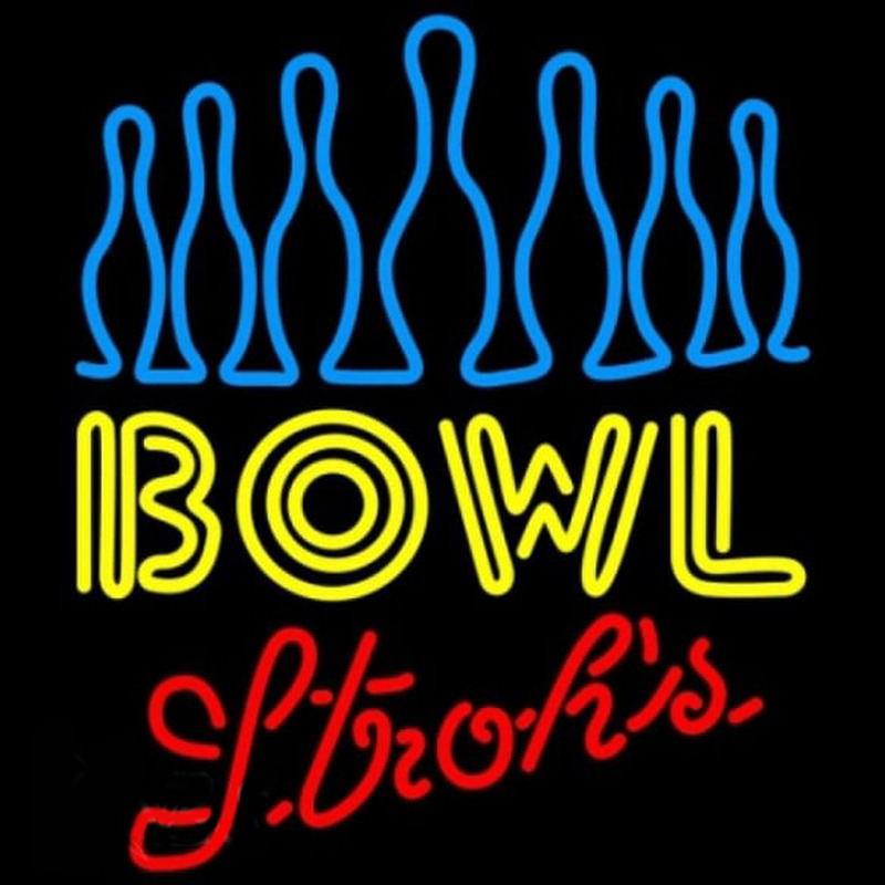 Strohs Ten Pin Bowling Beer Sign Leuchtreklame