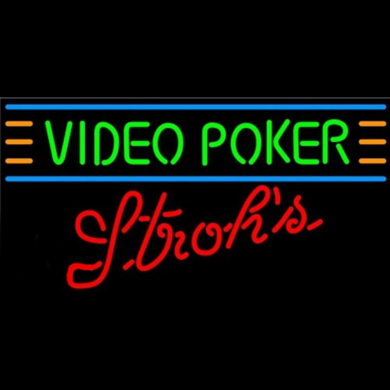 Strohs Video Poker Beer Sign Leuchtreklame