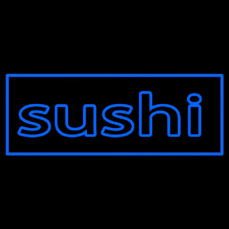 Stylish Blue Sushi Leuchtreklame