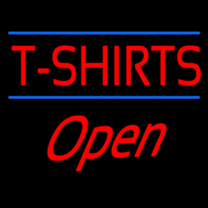 T Shirts Blue Lines Open Leuchtreklame