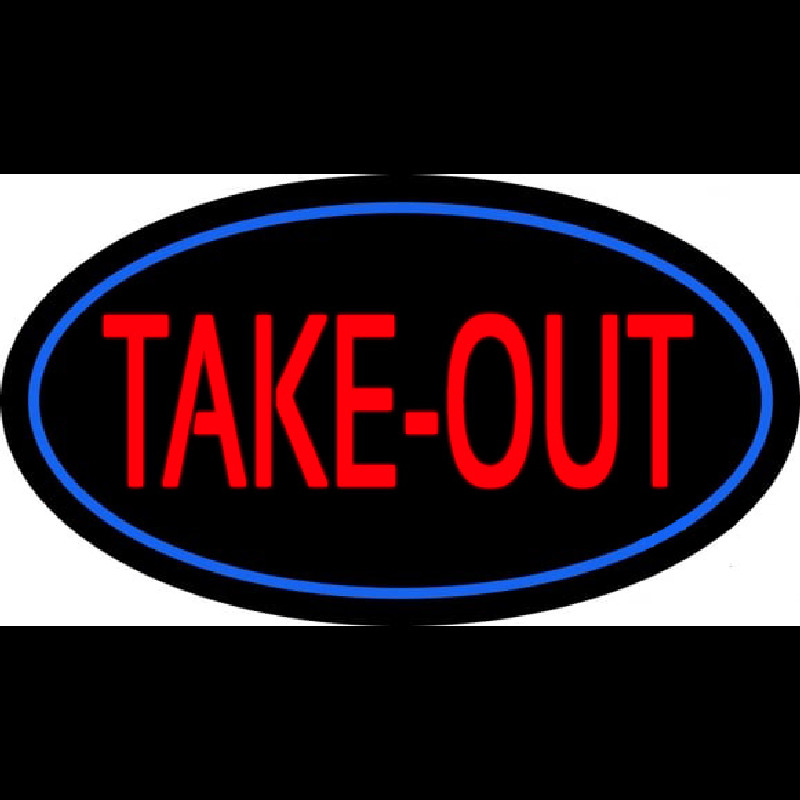 Take Out Oval Leuchtreklame