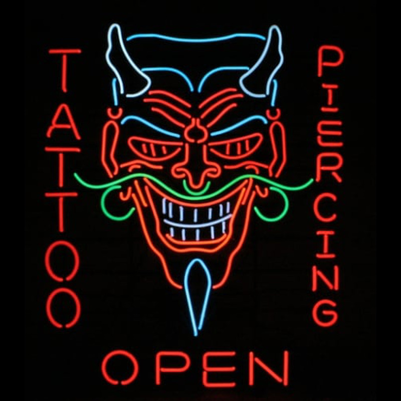 Tattoo Body Piercing Shop OPEN Leuchtreklame