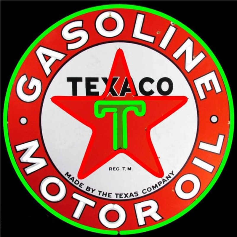 Te aco Gasoline Leuchtreklame