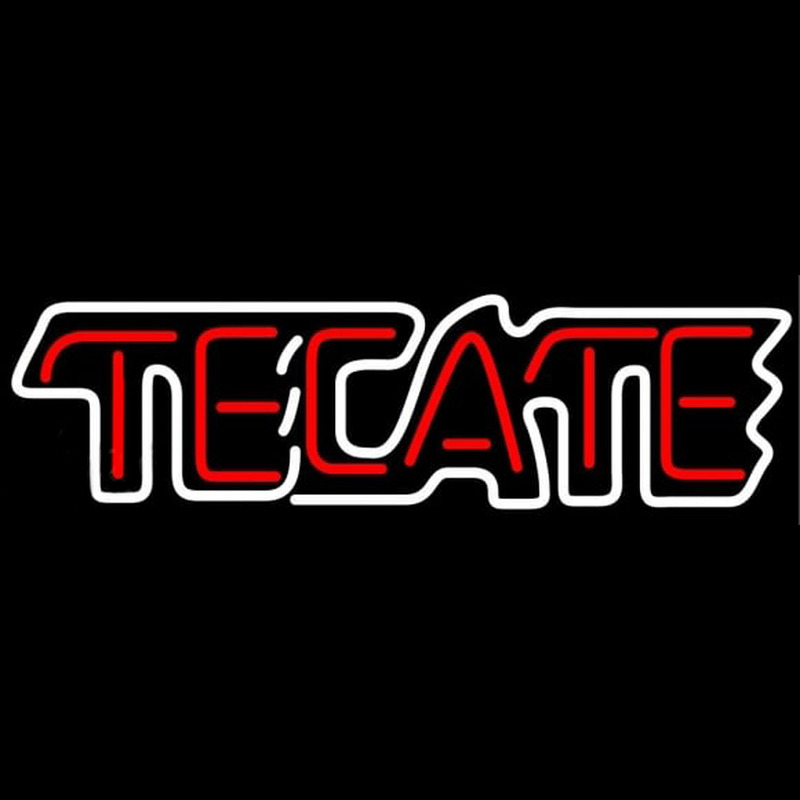 Tecate White Border Beer Sign Leuchtreklame