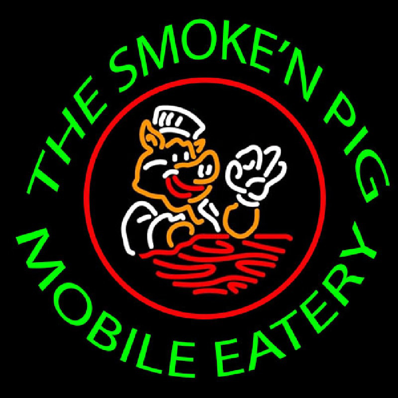 The Smoken Pig Mobile Eatery Leuchtreklame
