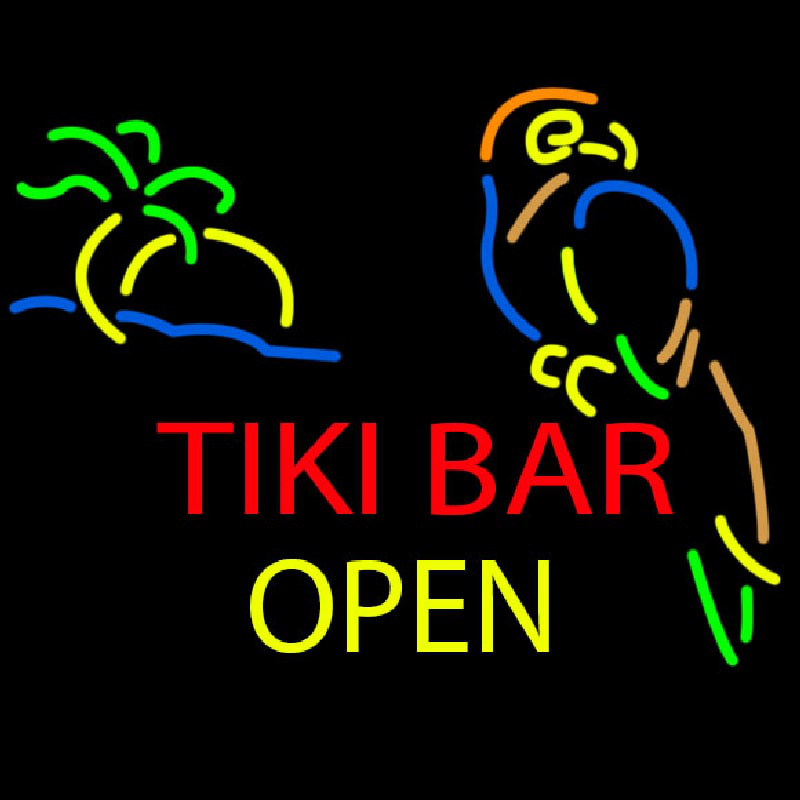 Tiki Bar Open Leuchtreklame