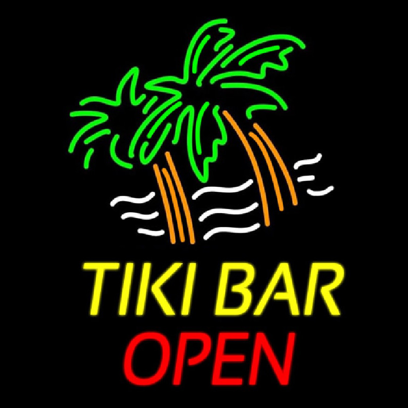 Tiki Bar Open Leuchtreklame