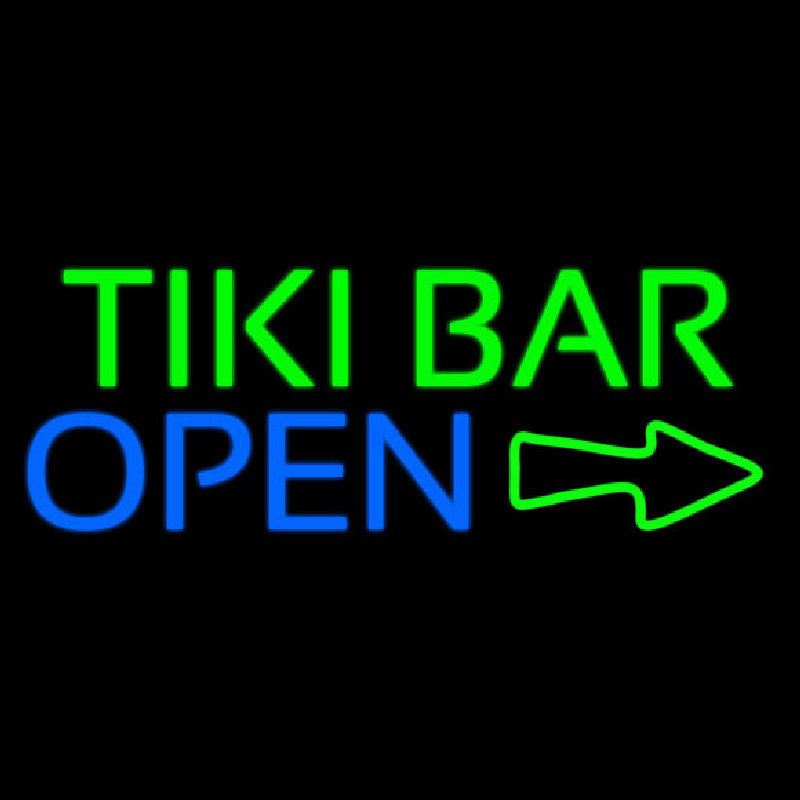 Tiki Bar Open With Arrow Leuchtreklame