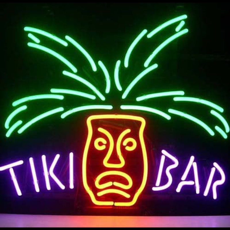Tiki Bar Paradise Palm Bier Bar Offen Leuchtreklame