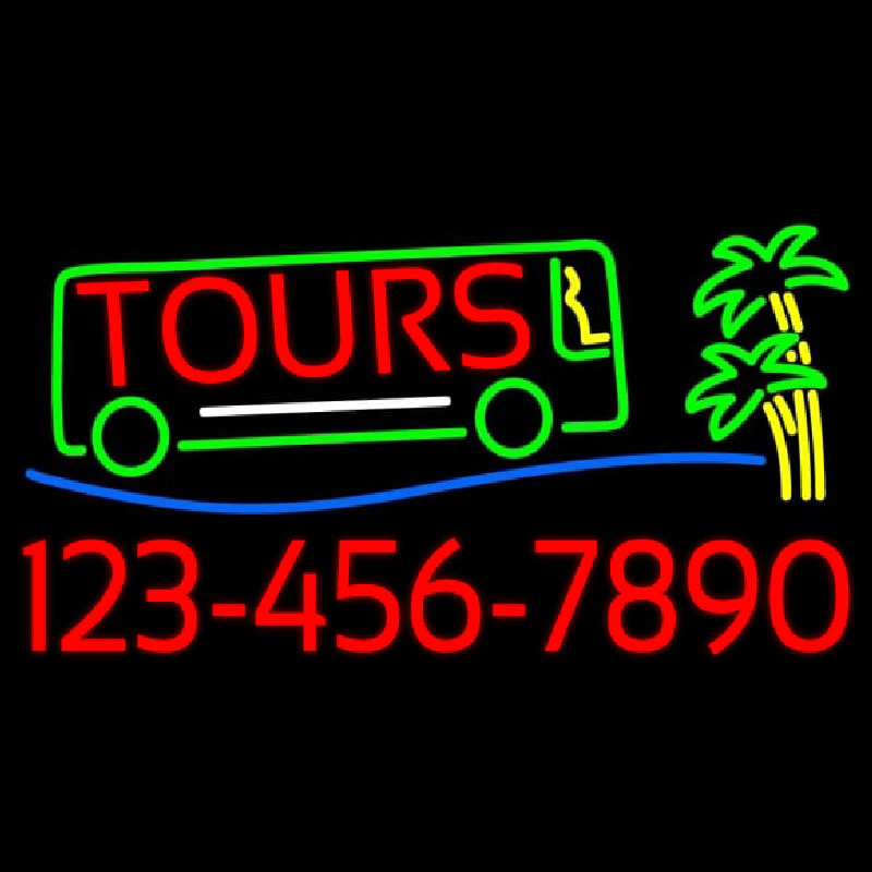 Tours With Phone Number Leuchtreklame